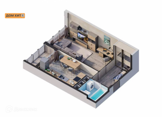 Продам однокомнатную квартиру, 38.31 м2, село Уютное, Благородная улица, 1