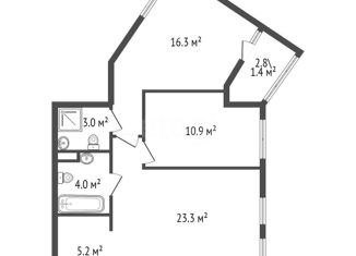 Продажа 2-ком. квартиры, 64 м2, Санкт-Петербург, Приморский район, Белоостровская улица, 9