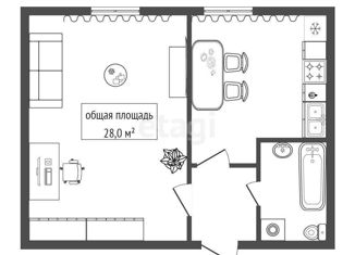 Продам 1-комнатную квартиру, 28 м2, Новосибирск, Рубежная улица, 4, Кировский район