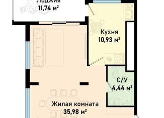 Продаю двухкомнатную квартиру, 63.09 м2, посёлок городского типа Черноморское, Евпаторийская улица, 12А