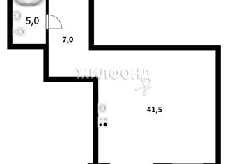 Продается 1-ком. квартира, 53.5 м2, Новосибирск, Зыряновская улица, 55, метро Речной вокзал