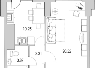 Продается однокомнатная квартира, 41.8 м2, Санкт-Петербург, метро Парнас, улица Кустодиева, 7к1