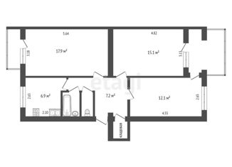 Продам 3-ком. квартиру, 64 м2, Симферополь, улица 1-й Конной Армии, 88, Центральный район