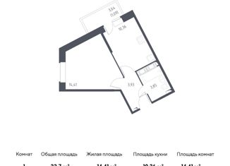Продается 1-комнатная квартира, 33.7 м2, Колпино, жилой комплекс Новое Колпино, к34