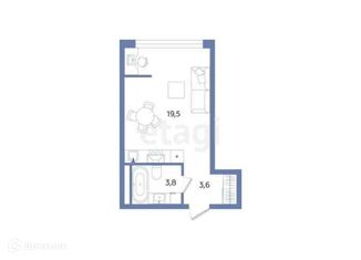 Продам квартиру студию, 27.3 м2, деревня Дербыши, Академическая улица, 4