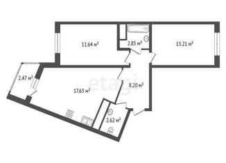 Продам 2-комнатную квартиру, 56.3 м2, Санкт-Петербург, ЖК Приневский