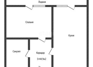 1-комнатная квартира на продажу, 44.9 м2, Краснодар, улица Автолюбителей, 13