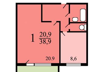 Однокомнатная квартира на продажу, 41 м2, Москва, Суздальская улица, 20к3