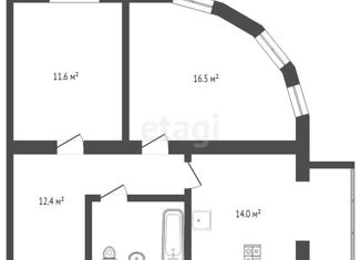 Продается двухкомнатная квартира, 57.3 м2, Тюмень, улица Московский Тракт, 87к2, ЖК Московский