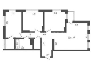 Продается 3-ком. квартира, 76.2 м2, деревня Дударева, ЖК Андерсен Парк, Тюменская улица, 1к1