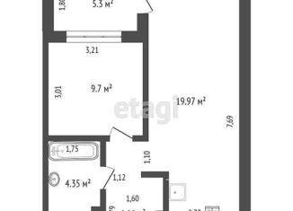 Продам 1-ком. квартиру, 38.5 м2, Тюмень, ЖК ДОК