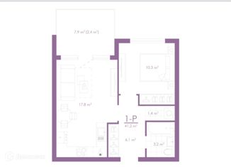 Продажа 1-комнатной квартиры, 43.43 м2, Астрахань, улица Бехтерева, 2Б, ЖК Атмосфера
