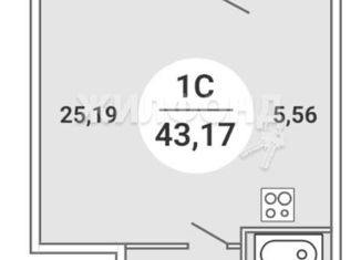 Продается однокомнатная квартира, 44.9 м2, Новосибирск, Обогатительная улица, 9, Обогатительная улица
