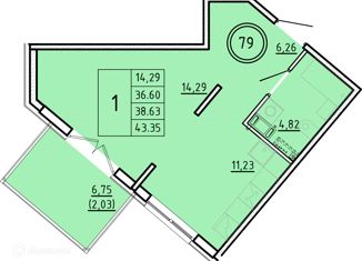 Продается однокомнатная квартира, 36.6 м2, посёлок Шушары, Образцовая улица, 6к3, ЖК Образцовый Квартал 8