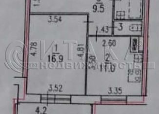 Продается 1-ком. квартира, 42.3 м2, Санкт-Петербург, улица Руднева, 9к3, метро Проспект Просвещения