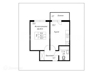 Продается 1-комнатная квартира, 35.3 м2, посёлок Коммунарка, ЖК Аквилон Парк, Фитарёвская улица, 6