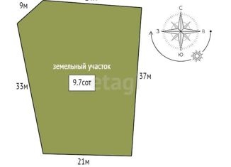 Продаю земельный участок, 9.7 сот., коттеджный посёлок Черёмуха