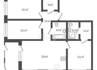 Продаю 3-ком. квартиру, 80.24 м2, деревня Дударева, Тюменская улица, 3, ЖК Андерсен Парк