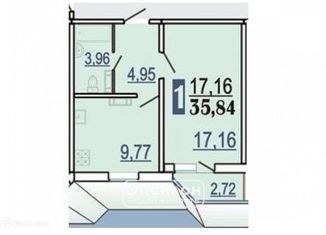 Продажа 1-комнатной квартиры, 35.84 м2, Курск, проспект Вячеслава Клыкова, 82