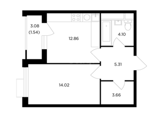 Продажа двухкомнатной квартиры, 40 м2, Москва, Электролитный проезд, 9к2, ЖК ТопХиллз