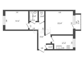 Сдается в аренду 2-ком. квартира, 43.4 м2, Нефтеюганск, 13-й микрорайон, 33