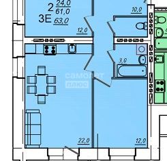 2-комнатная квартира на продажу, 63 м2, Вологда, Северная улица, 36Г, микрорайон Водники