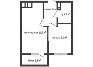 Продается 1-комнатная квартира, 35 м2, Краснодар, Прикубанский округ, улица имени Героя Ростовского, 8к3