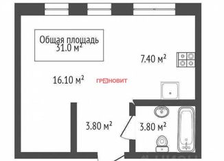1-комнатная квартира на продажу, 31 м2, Новосибирск, Красный проспект, 323/2, ЖК Онега