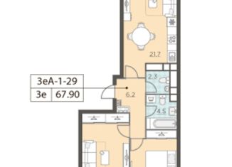 Продаю 2-ком. квартиру, 68.9 м2, Москва, метро Водный стадион, Пулковская улица, 2