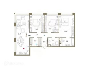 Продаю 4-комнатную квартиру, 94 м2, Москва, проспект Лихачёва, 10к3, метро Технопарк