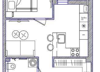 Однокомнатная квартира на продажу, 38 м2, Севастополь, улица Горпищенко, 127к5, ЖК Атмосфера