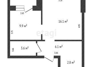 Продам однокомнатную квартиру, 35.2 м2, поселок городского типа Емельяново, Урожайная улица, 3