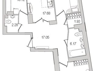 Трехкомнатная квартира на продажу, 85.3 м2, Санкт-Петербург, улица Руднева, 16, ЖК Шекспир