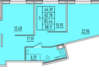 Продам трехкомнатную квартиру, 82.78 м2, Санкт-Петербург, Образцовая улица, 6к1