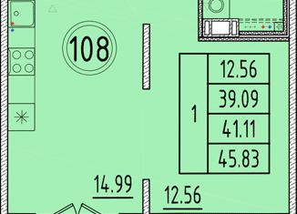 Продажа 1-комнатной квартиры, 39.09 м2, посёлок Шушары, Образцовая улица, 6к2, ЖК Образцовый Квартал 8