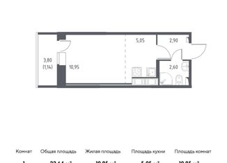 Продаю квартиру студию, 22.64 м2, Колпино, ЖК Новое Колпино