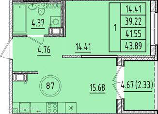 Однокомнатная квартира на продажу, 39.22 м2, посёлок Шушары, Образцовая улица, 6к3, ЖК Образцовый Квартал 8