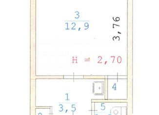 Продается квартира студия, 18.1 м2, Свердловская область, улица Декабристов, 4