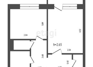 Продам 1-ком. квартиру, 32.8 м2, Красноярск, улица Любы Шевцовой, 74, Центральный район