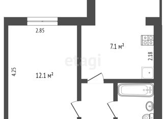 Продажа 1-комнатной квартиры, 25.2 м2, Омск, Октябрьский округ, улица Кирова, 4