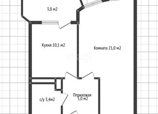 1-комнатная квартира на продажу, 43 м2, Краснодар, Черниговская улица, 1, ЖК Версаль