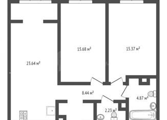 Двухкомнатная квартира на продажу, 70 м2, Тюмень, Харьковская улица, 76, ЖК Сердце Сибири