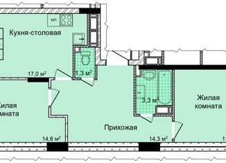 2-ком. квартира на продажу, 63 м2, Нижний Новгород, ЖК Дома на Культуре, улица Коперника, 2