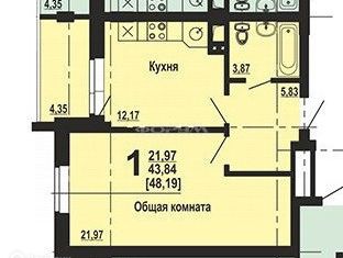 1-ком. квартира на продажу, 48 м2, Челябинск, улица Университетская Набережная, 56, жилой район Академ Риверсайд