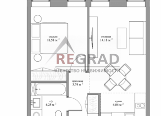 Продажа 2-комнатной квартиры, 37.8 м2, Москва, Большой Волоколамский проезд, 23, станция Покровско-Стрешнево