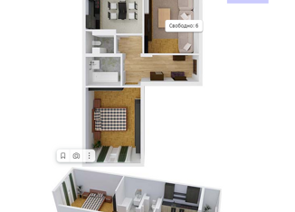2-комнатная квартира на продажу, 61.63 м2, Евпатория, ЖК Победа, улица Чапаева, 28