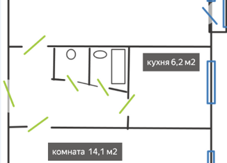 Продается 2-ком. квартира, 44 м2, Симферополь, улица Дмитрия Ульянова, 64, Центральный район