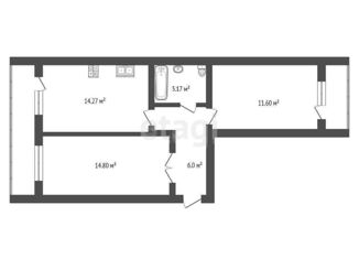 Продажа 2-ком. квартиры, 58.5 м2, Чегем, Надречная улица