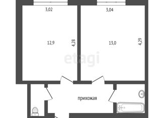 Продается 2-комнатная квартира, 34.7 м2, Сургут, улица Республики, 67