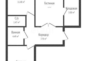 Продается двухкомнатная квартира, 66.9 м2, Краснодар, Севастопольская улица, 6/1, Севастопольская улица